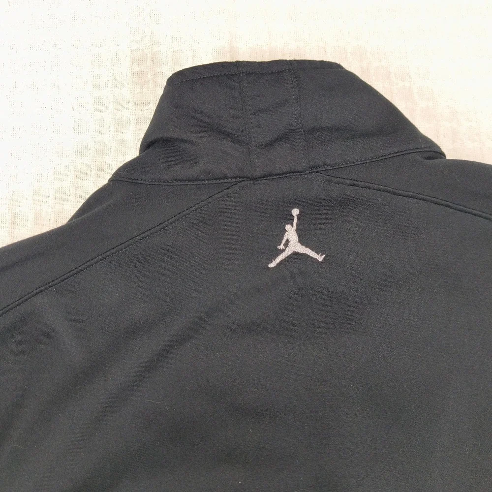 Jordan Mens Track Jacket Black Full Zip Mock Neck Jumpman‎ Logo Size Medium